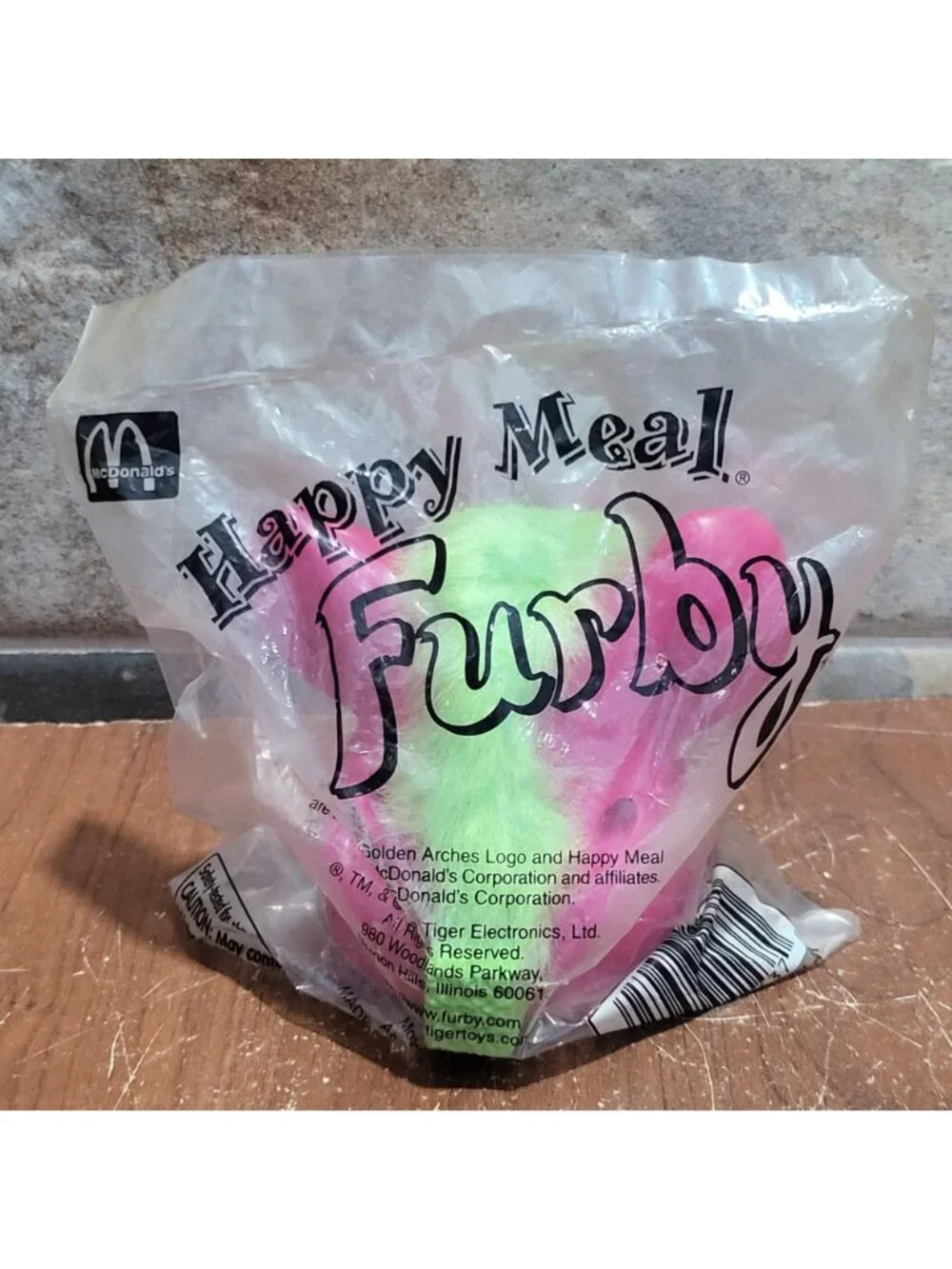 McDonalds Happy Meal Pink Green Furby Toy 1998 Sealed Original Plastic Packaging